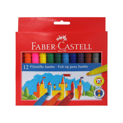 Фломастеры  12цв Faber-Castell Jumbo в картонной коробке