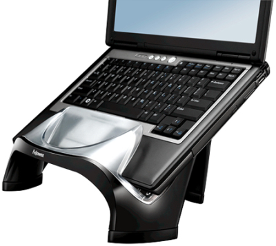 Подставка для ноутбука Fellowes® Smart Suites® Riser  6кг/17" черная 4 порта USB отдел для мелочей