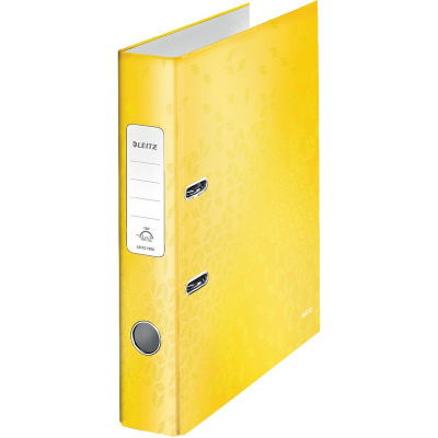 Папка файл A4  50мм Leitz 180° глянцевая WOW желтая
