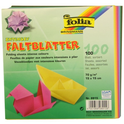 Набор для оригами Folia бумага 15х15см 100л  70г 10цв ассорти