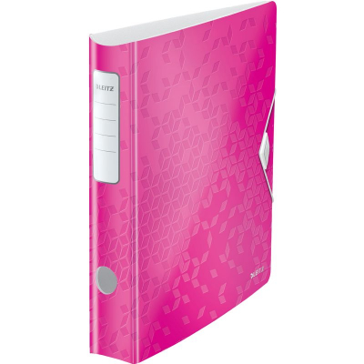 Папка файл A4  65мм Leitz 180° Active с внутренним карманом на резинке полифом 3мм WOW розовая