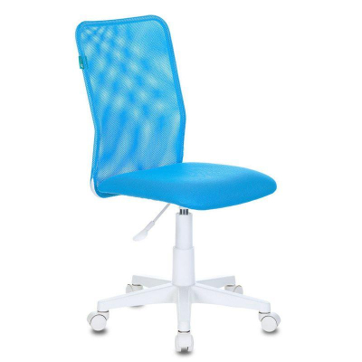 Кресло детское Бюрократ KD-9 сетчатая спинка ткань бело/голубое