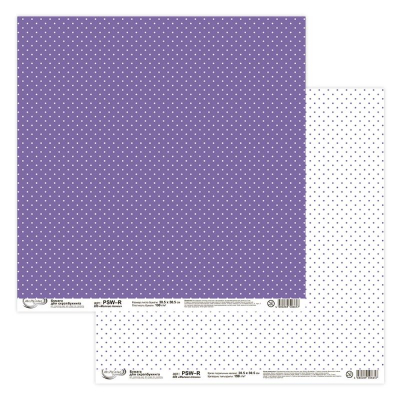 Бумага для скрапбукинга Mr.Painter 30.5 х30.5см 190г 'Мелкие точки' фиолетовая/белая