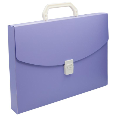 Папка-портфель A4  35мм Бюрократ 'Pastel' пластиковый фиолетовый