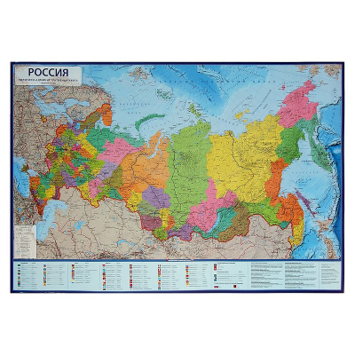 Карта Россия Политико-административная 116х 80см ламинированная 2022г