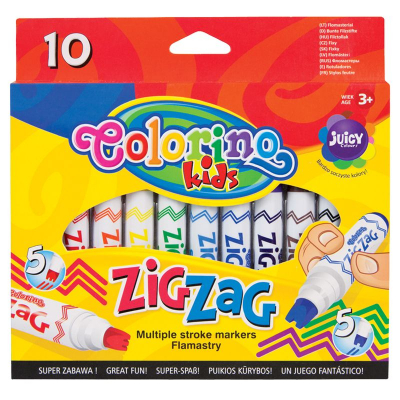 Фломастеры  10цв Colorino Zig-Zag с двойным и тройным кончиком