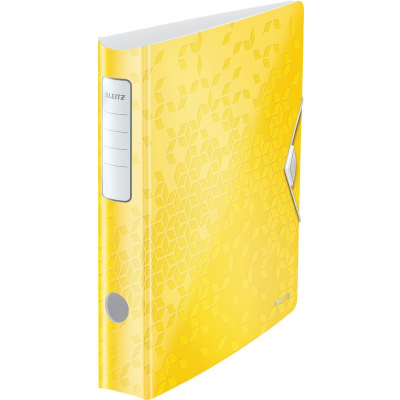 Папка файл A4  65мм Leitz 180° Active с внутренним карманом на резинке полифом 3мм WOW желтая