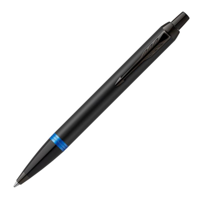 Ручка шариковая Parker IM Vibrant Rings K315 Marine Blue PVD Medium синие чернила