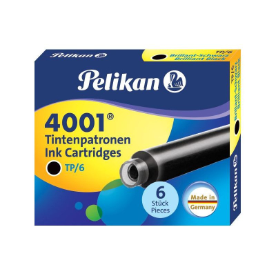 Картриджи чернильные Pelikan 4001® TP/6 Short Brilliant Black  6шт бриллиантовые черные