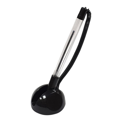 Ручка шариковая на подставке Attomex 0.7мм с пластиковым шнуром черная подставка синяя