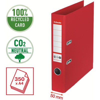Папка файл A4  50мм Esselte №1  углеродно-нейтральная красная