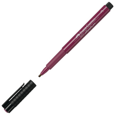 Ручка капиллярная для каллиграфии Faber-Castell Pitt d-2.4мм №133 красный анилин