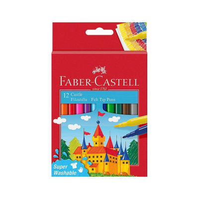 Фломастеры  12цв Faber-Castell 'Замок' SuperWashable в картонной коробке