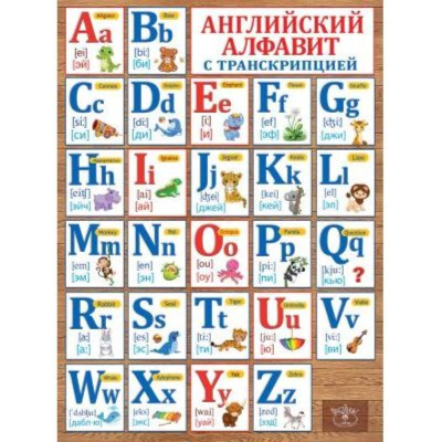 Плакат 'Английский алфавит с транскрипцией' 44х60см