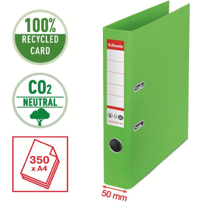 Папка файл A4  50мм Esselte №1  углеродно-нейтральная зеленая