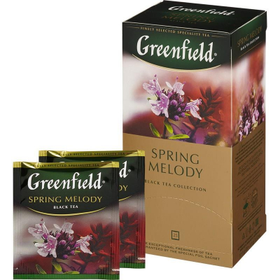 Чай Greenfield черный 'Spring Melody' индийский с чабрецом  25пак х 2г