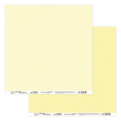 Бумага для скрапбукинга Mr.Painter 30.5 х30.5см 190г 'Полоска/клетка' желтая