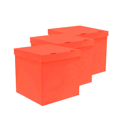 Коробка для шаров 70х70х70см Сюрприз красная