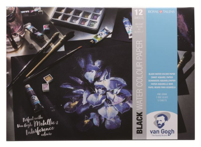 Альбом для акварели Royal Talens Van Gogh 30х42см 360г12л черная бумага на склейке