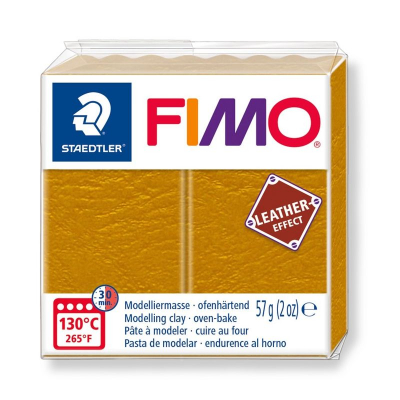Глина полимерная термоотвердевающая Fimo Leather-effect охра  57г