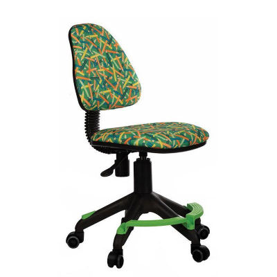 Кресло детское Бюрократ KD-4-F ткань зеленое 'Карандаши'