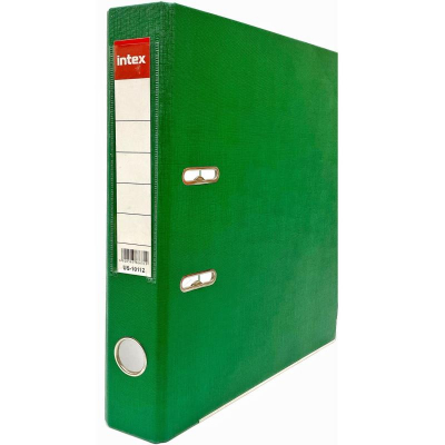 Папка файл A4  50мм Intex зеленая разобранная