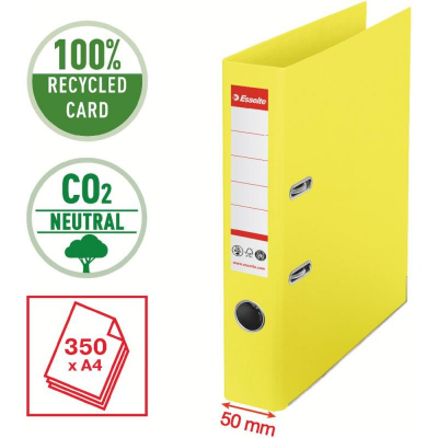 Папка файл A4  50мм Esselte №1  углеродно-нейтральная желтая