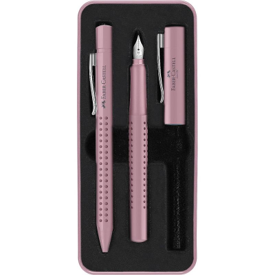 Набор Faber-Castell Grip 2010 ручка перьевая +шариковая 'Дымчато-розовый'