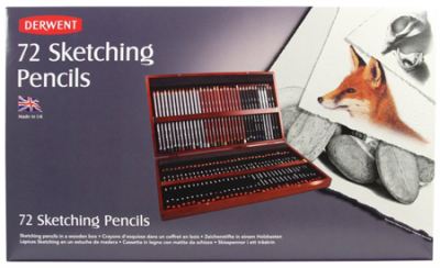 Набор художественный для скетчинга Derwent Sketching Pencils 72 предмета в деревянной коробке