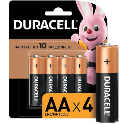 Батарейка Duracell  1.5V AA/LR6 Alkaline  4шт