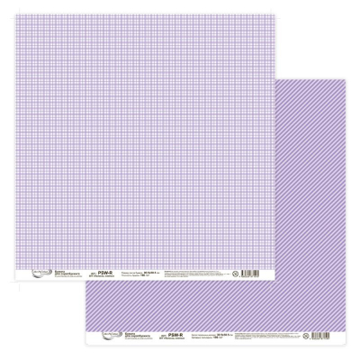 Бумага для скрапбукинга Mr.Painter 30.5 х30.5см 190г 'Полоска/клетка' фиолетовая