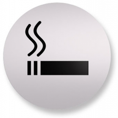 Пиктограмма Attache 'Место для курения' d-85мм алюминиевая самоклеящаяся