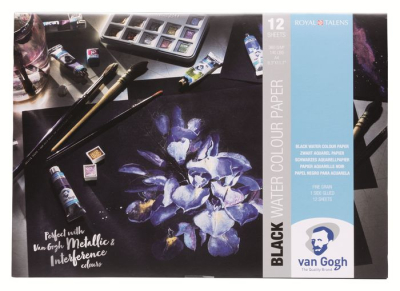 Альбом для акварели Royal Talens Van Gogh 21х30см 360г12 л черная бумага на склейке