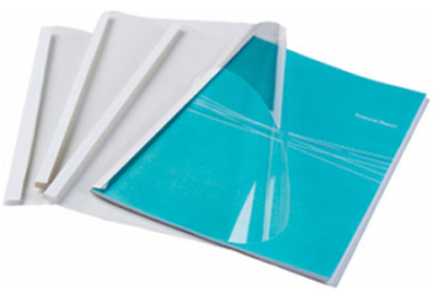 Обложка для термопереплета Fellowes®  1.5мм до 10л 100шт белая прозрачный верхний лист