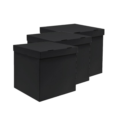 Коробка для шаров 70х70х70см Сюрприз черная