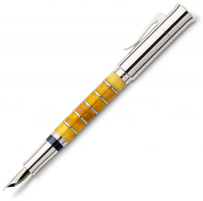 Ручка перо Graf von Faber-Castell Pen of the year 2004 янтарь +платиновое покрытие перо 18К