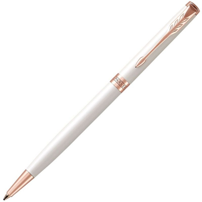 Ручка шариковая Parker Sonnet  Slim Pearl White Lacquer PGT K440 Medium черные чернила