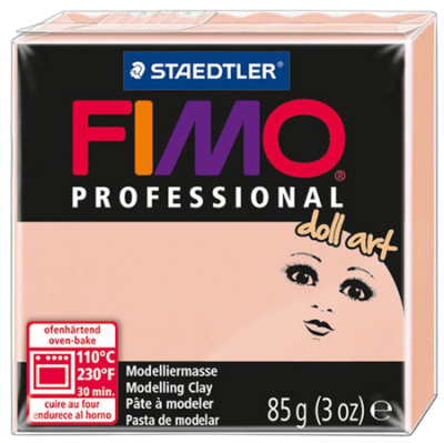 Глина полимерная термоотвердевающая Fimo Professional Doll Art для кукол полупрозрачная розовая  85г