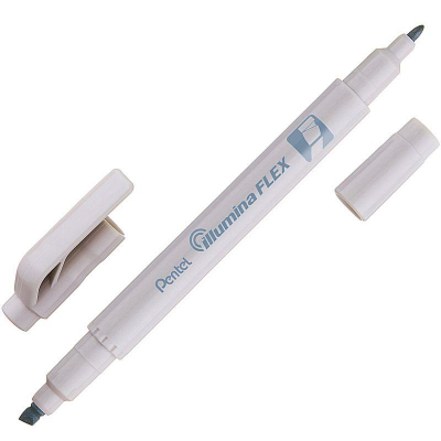 Текст-маркер Pentel Illumina Flex Pastel 2-сторонний серый