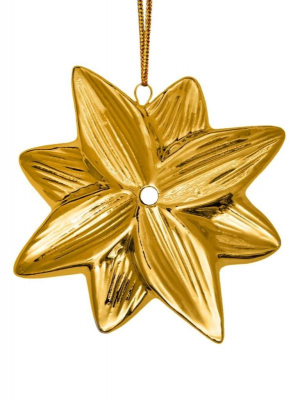 Восьмиконечная звезда подвесная 8х7.7см золото керамика