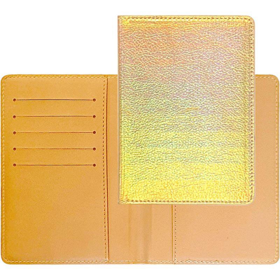 Обложка для паспорта deVENTE 'Shiny' 10x14см искусственная кожа золотая