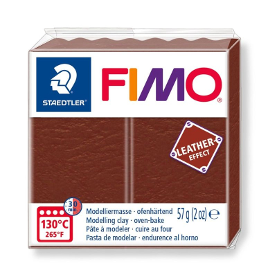 Глина полимерная термоотвердевающая Fimo Leather-effect ореховая  57г