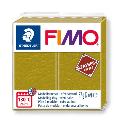 Глина полимерная термоотвердевающая Fimo Leather-effect оливковая  57г