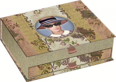 Коробка для украшений Clairefontaine Les Cakes de Bertrand 20x6x16см с зеркальцем ламинированный картон