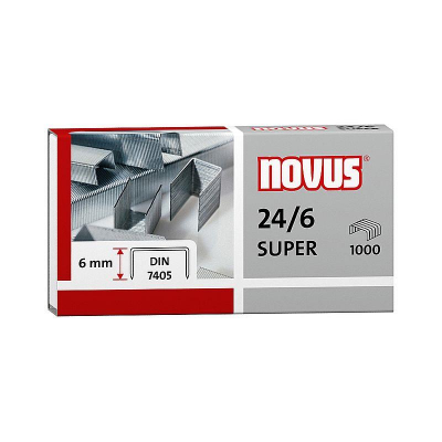 Скобы №24/ 6 1000шт Novus 'Super' стальные