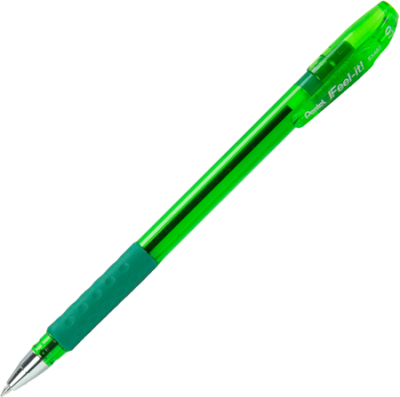 Ручка шариковая Pentel 0.7мм Feel it! трехгранный корпус с резиновой манжетой зеленая