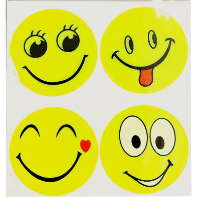 Фликер-наклейка для пешеходов deVENTE 'Smile' 50x50мм желтый 4шт
