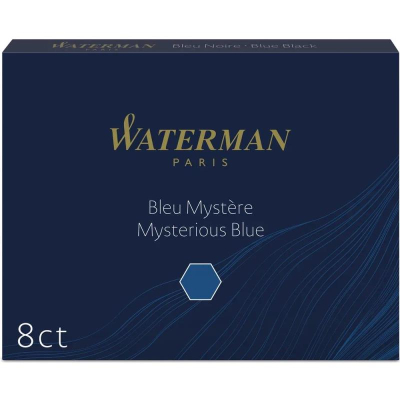 Картриджи чернильные Waterman Long  8шт сине-черные