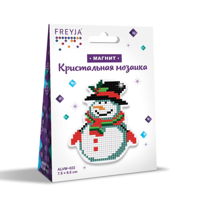 Набор творческий Алмазная мозаика Фрея Магнит  7х9.5см 'Снеговичок'