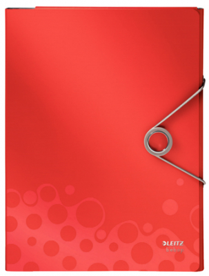 Папка-органайзер Leitz Bebop 4 отделения с блокнотом карманом для CD на резиновой застежке красная